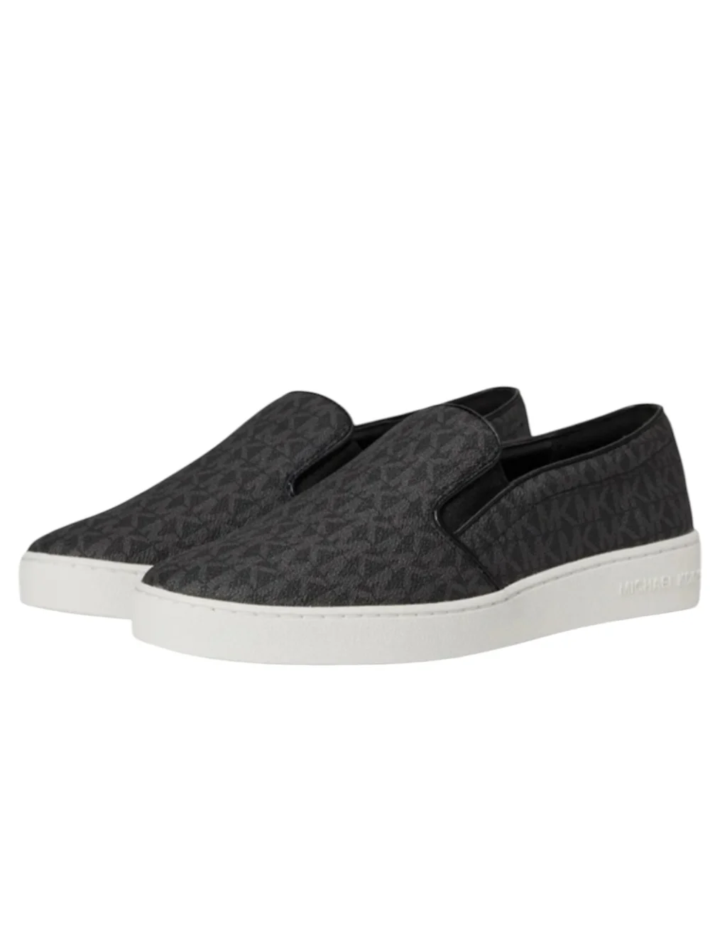Michael Kors Slip On Laceless Sneakers Black White Gold Women's Size 8.5